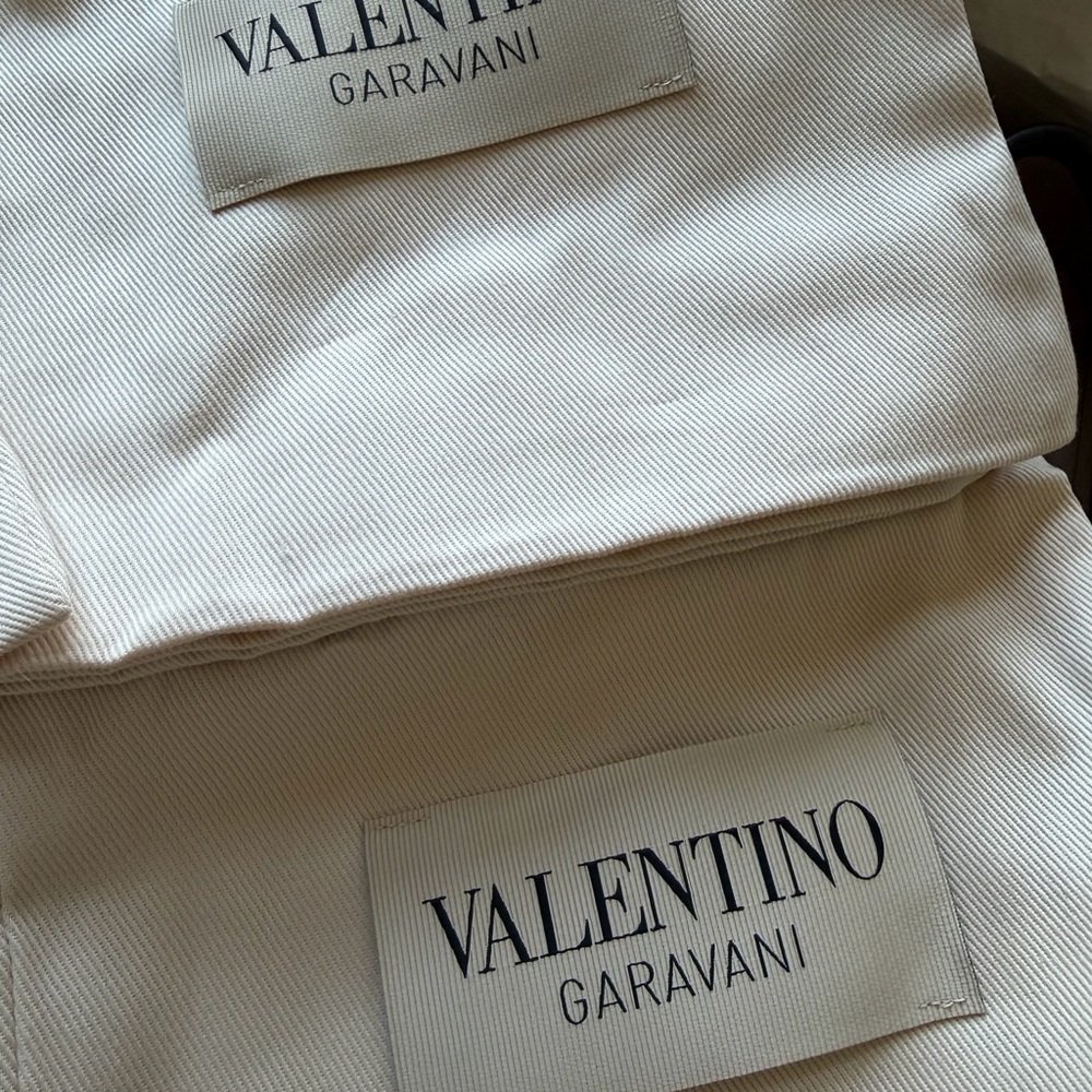 Valentino Garavani Brown and White Loafers with Gold Accent - Picture 4 of 7